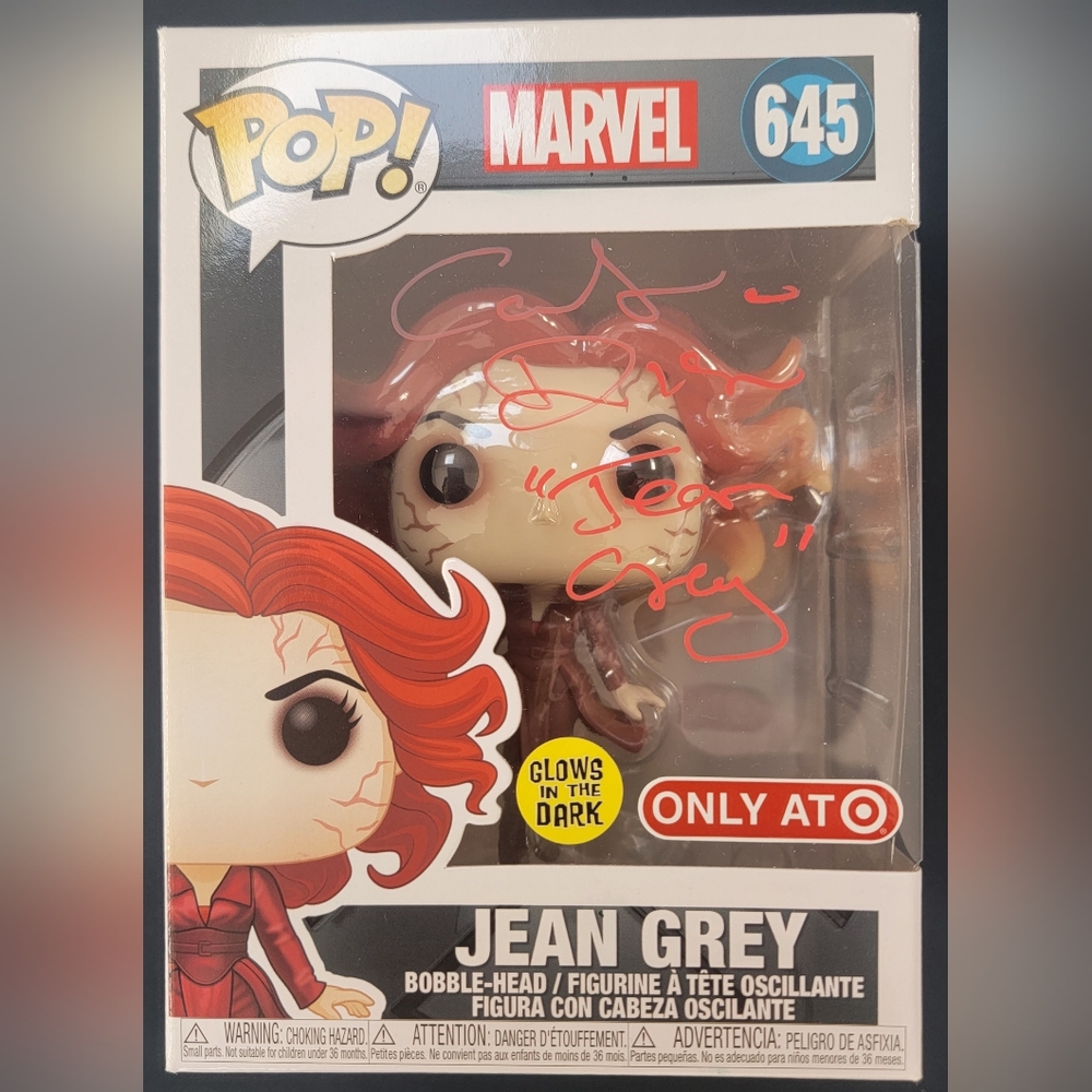 Catherine Disher signed Jean Grey Marvel Funko Pop #645 with Jean Grey ins